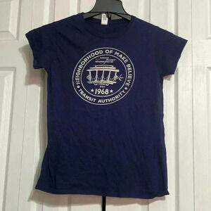 Gildan cotton soft style navy blue mister Rogers Neighborhood size LARGE